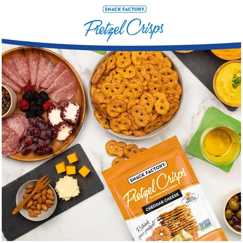 Vista 4 de Snack Factory Pretzel Crisps, Queso Cheddar, 7.2 Oz