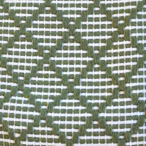 Vista 8 de Funda de almohada tejida de algodón, color verde oliva/blanco roto, 16 x 16 pulgadas (una sola pieza)