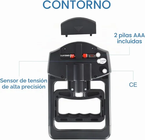 Vista 4 de Dinamómetro de mano digital medidor de fuerza de agarre Auto captura electrónica de poder de agarre manual 198 libras / 90 kilogramos
