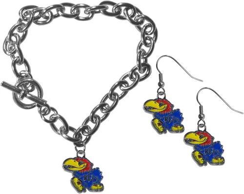 Vista 12 de Siskiyou Sports NCAA unisex-adult Chain Bracelet and Dangle Earring Set