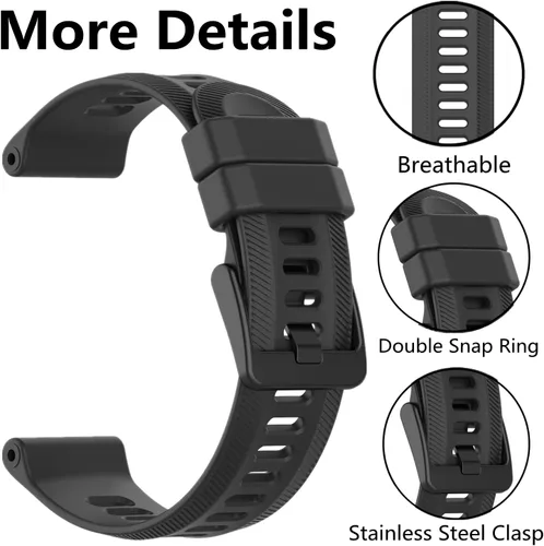 Vista 2 de Correa de silicona suave compatible con Garmin Forerunner 955/Forerunner 945/Forerunner 935/Instanct 2/Instanct/Descent G1/Fenix 6/Fenix 6 Pro/Fenix