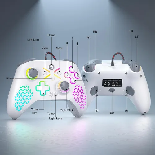 Vista 7 de LENISUOLE RGB Wired PC Controller for Windows PC 781011Steam PlatformConnecting to Xbox Consoles is Not Supported at this TimeBuilt-in Dual