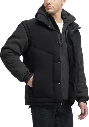 Vista 8 de Abrigos de Invierno para Hombres Chaquetas de Invierno Resistentes al Agua Abrigadas Gruesas Aisladas con Capucha Abrigo a Prueba de Viento