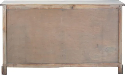 Vista 7 de Sunset Trading Vitrina de madera maciza Credenza con puerta de vidrio arqueada Servidor de buffet totalmente ensamblado, 63 pulgadas de ancho