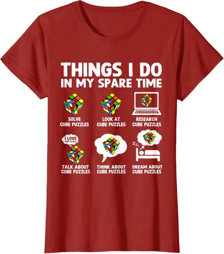 Vista 65 de Things I Do in My Spare Time Cube Puzzle Speed Cubing Camiseta