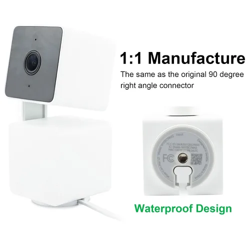 Vista 3 de LEFXMOPHY Cable de alimentación de 30 pies para WYZE Cam Pan V3 Conector en forma de L de 90 grados Micro USB Cable de extensión de ángulo recto 30FT