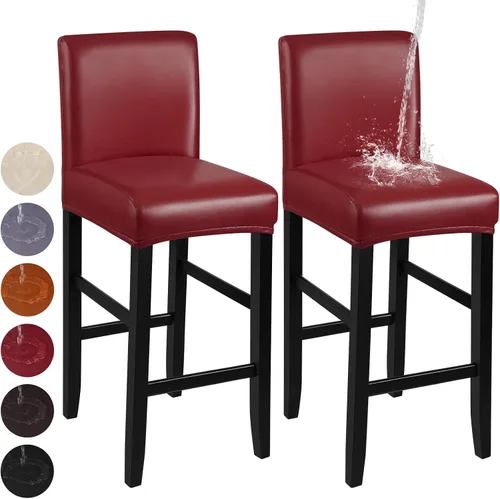 Vista 20 de YISUN - Fundas para taburete de bar, mezcla de forro polar elástico y poliéster, lavables y removibles, para taburete de bar y silla alta, con Beige