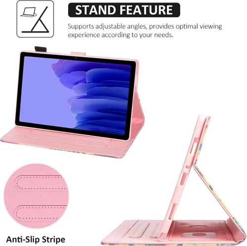 Vista 6 de Dteck Funda protectora de piel sintética con ranuras para tarjetas y función de soporte ajustable, para Samsung Galaxy Tab A7 de 10.4 pulgadas