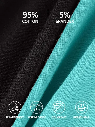 Vista 129 de Camisa Attraco de algodón, con tirantes estilo espagueti, con brasier incorporado, 2 paquetes, para mujer