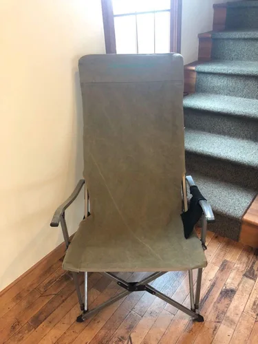 Vista 8 de CAMPINGMOON - Silla plegable de lona de algodón para campamento con respaldo alto, color gris F-1001C-H