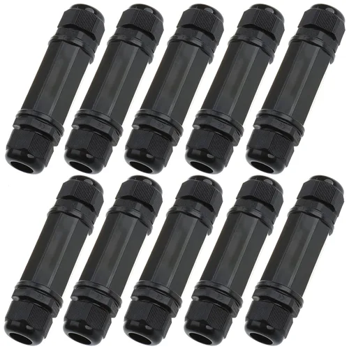 Vista 8 de 5 unids M22Z blindado RJ45 impermeable Cat5/5e/6 8P8C conector IP67 Ethernet LAN cable conector doble cabeza al aire libre LAN acoplador adaptador