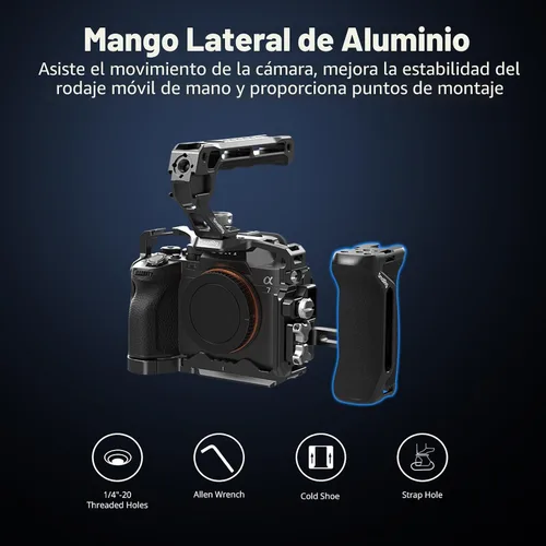 Vista 7 de SmallRig HawkLock Kit de jaula de liberación rápida para Sony Alpha 7R V/Alpha 7 IV/Alpha 7S III/Alpha 7 V, jaula completa con mango superior