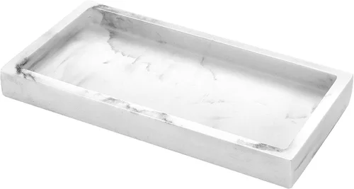 Vista 9 de Luxspire Resin Bathroom Vanity Tray Countertop Organizer, M, Matte Black