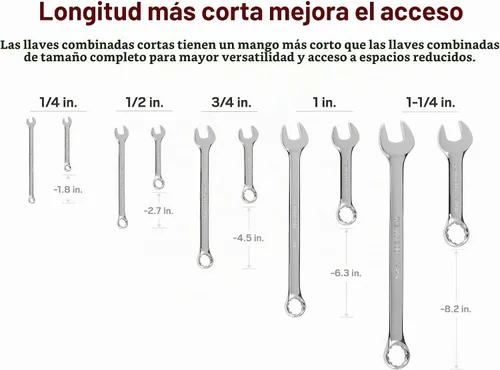 Vista 2 de TEKTON Juego de llaves combinadas de longitud estándar y stubby con soportes, 50 piezas (1/4 - 3/4 pulgada, 6 - 19 mm) WCB92902