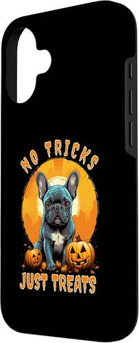 Vista 2 de iPhone 16 No Tricks Just Treats French Bulldog Halloween Frenchie Case