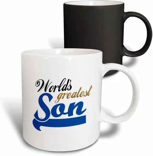 Vista 10 de 3dRose Worlds Greatest Son - Taza (11 onzas), color negro