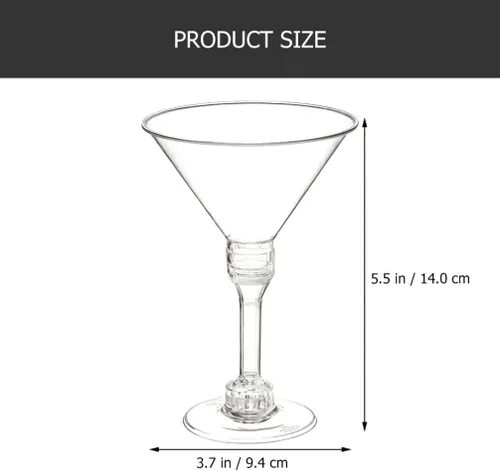 Vista 3 de DOITOOL Juego de 40 vasos de Martini de plástico, copas de cóctel transparentes Coupé, exquisitos vasos de cupé para cócteles para el hogar, bar