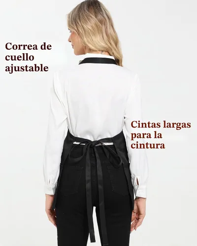 Vista 4 de Xeoxarel Delantal Babero Corto Medio Unisex con 3 Bolsillos