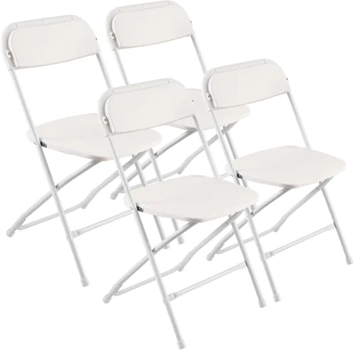 Vista 10 de VEVOR Juego de 4 sillas plegables, sillas plegables con cojín acolchado, sillas de fiesta portátiles con marco de metal reforzado, asiento apilable