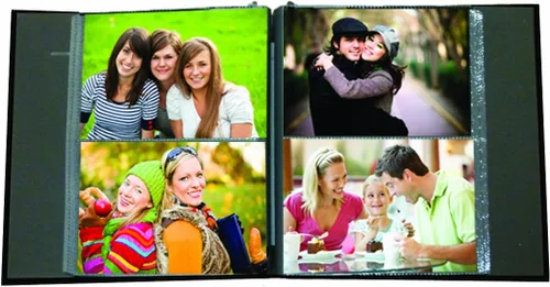 Vista 2 de Pioneer Photo Albums 2PS-160 - Álbum de fotos con cubierta de cuero sintético cosido de 160 bolsillos, color negro