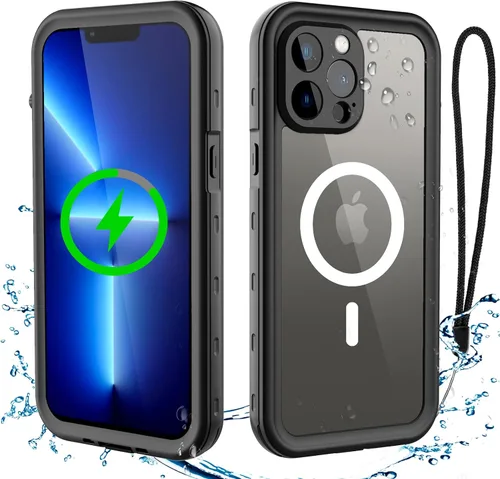 Vista 11 de Funda para teléfono impermeable Compatible con iPhone 13, Funda de teléfono a prueba de agua, golpes y polvo IP68 con protector de pantalla Negro
