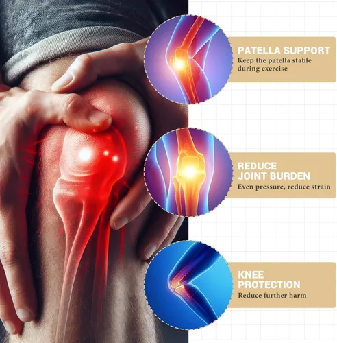 Vista 5 de Correa de soporte para tendón rotuliano, soporte de rodillera para alivio del dolor de rodilla y estabilizador de rótula para senderismo, fútbol