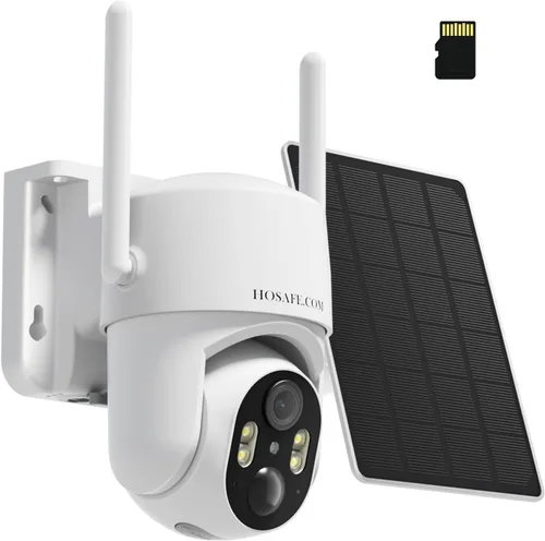 Vista 12 de Cámara de seguridad inalámbrica para exteriores, cámaras inalámbricas remotas PTZ de 360° para seguridad del hogar alimentadas por energía solar