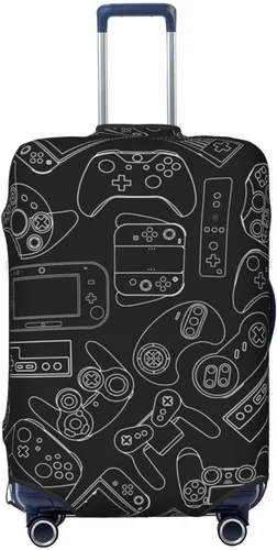 Vista 16 de Fundas elásticas lavables para equipaje con patrón de controlador de videojuegos, protector de equipaje para maleta de viaje, funda protectora