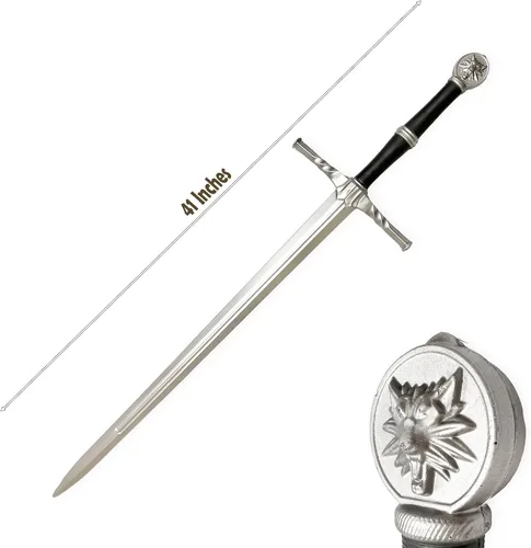 Vista 13 de Espada larga de caza de brujo de espuma medieval de 41 pulgadas para cosplay LARP disfraz Halloween