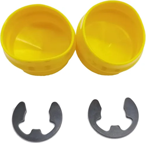 Vista 2 de Tapa de eje y anillo de presión R27434 M143338 Kit de repuesto para tractor John Deere, compatible con tapa de cubo de rueda de tractor de césped
