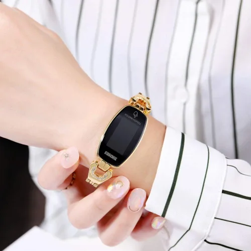 Vista 5 de GOSASA Reloj electrónico de lujo para mujer, con pantalla táctil LED, relojes digitales para damas, cuarto de galón, impermeable, elegante