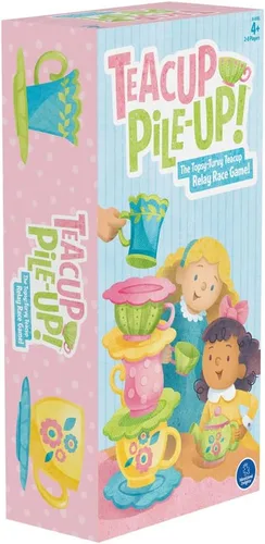 Vista 4 de Educational Insights ¡Teacup Pile-Up! Juego de relevos, juego de mesa preescolar, rellenos para canasta de Pascua para niños, regalo para niños de 4