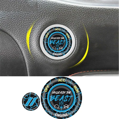 Vista 3 de Cubierta de botón de arranque para Dodge Challenger Charger Durango Accesorios 2015-2025 - Kit de interruptor de encendido del motor, accesorio