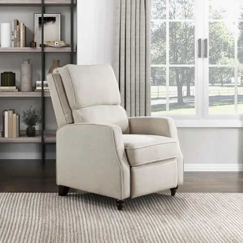 Vista 6 de Lexicon Silla Reclinable con Respaldo Empujable para Sala de Estar, Silla de Sofá Reclinable, Sillón Reclinable Moderno, Asiento Reclinable de Tela