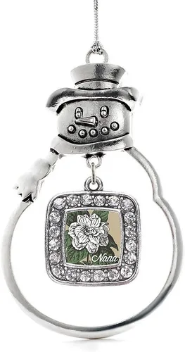 Vista 243 de Inspired Silver - Bon Voyage Cruise Ship Charm Ornamento – Adornos navideños cuadrados de plata con joyas de circonita cúbica