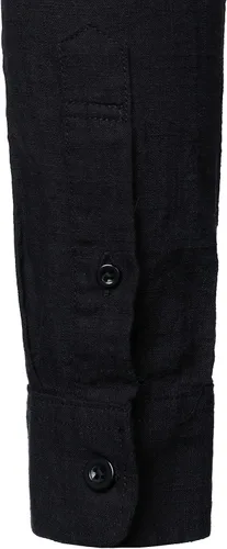 Vista 6 de ZEROYAA Camisas de algodón y lino de manga larga con botones y bolsillo para hombre
