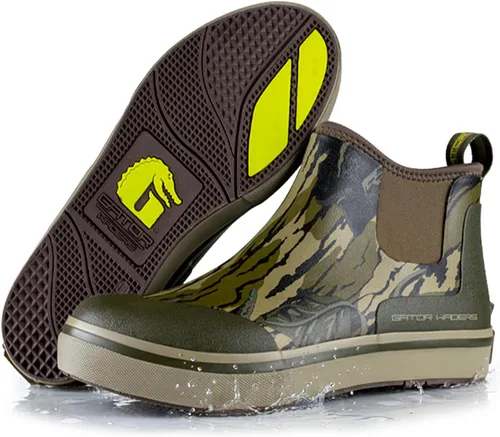 Vista 22 de Gator Waders Botas de Campamento para Hombre - Botas de Tobillo Impermeables Duraderas Antideslizantes Forradas de Neopreno para Acampar, Pescar