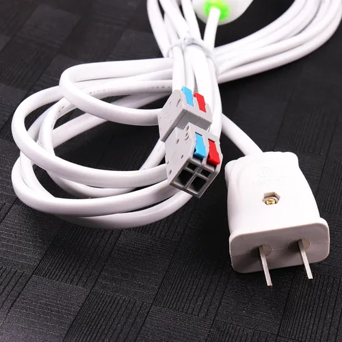 Vista 2 de 1 cable de luz colgante blanco E27 enchufe de bombilla a 2 clavijas con interruptor de encendido/apagado (cable de soporte de lámpara de 3M)