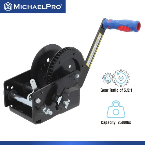 Vista 2 de MichaelPro MP009093 2500lbs Heavy Duty Hand Winch para Automotriz, Barco, Remolque