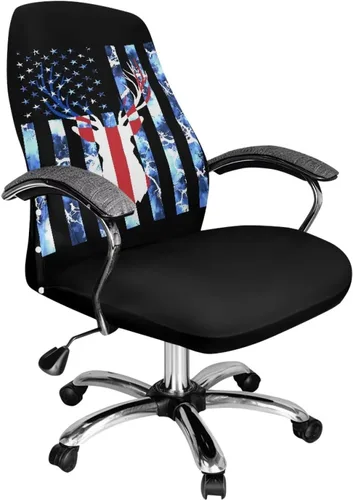 Vista 29 de Funda para silla de oficina de mármol morado, lavable, funda para silla de escritorio, fundas para silla de computadora para silla giratoria, silla