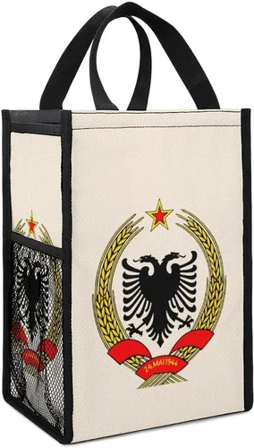 Vista 7 de Albanian Eagle - Bolsas de almuerzo para mujeres y hombres, lonchera aislada, bolsa reutilizable para oficina en casa
