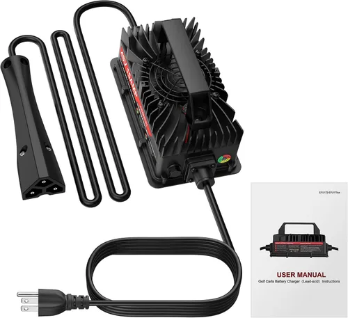 Vista 7 de AUTOUTLET Cargador de carrito de golf de 48 V y 15 amperios, carga rápida con tecnología inteligente para batería de plomo ácido, cable extralargo