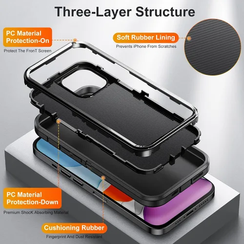 Vista 7 de Funda protectora para iPhone 11 de 6.1 pulgadas, resistente a prueba de caídas híbrida, resistente, a prueba de golpes, ajuste delgado, para iPhone