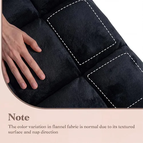 Vista 3 de Giantex Silla plegable de suelo con soporte para el respaldo, 14 posiciones ajustables, cama acolchada, sillón reclinable, sillas de video para Negro