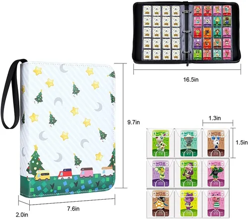 Vista 7 de kitguard Carpeta de 300 bolsillos compatible con tarjetas Amiibo de tamaño pequeño, leyenda de Zelda Breath of The Wild Cards, caja de transporte