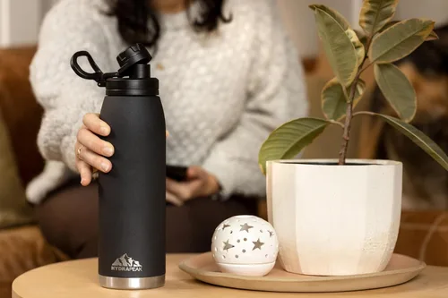 Vista 3 de Hydrapeak Tapa de repuesto con mango flexible, se adapta a todas las botellas de agua Hydrapeak con aislamiento de boca ancha, a prueba de fugas
