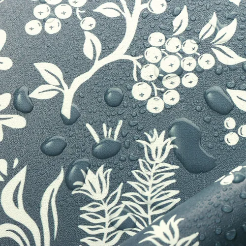 Vista 7 de HeloHo Papel tapiz autoadhesivo para despegar y pegar, papel de contacto floral azul oscuro, bohemio, autoadhesivo, extraíble, para gatos, pájaros