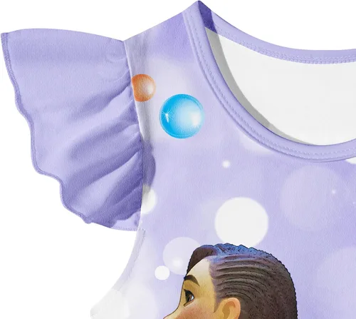 Vista 6 de Magic Star Girls Princess Dress Costume Gown Movie Character Ruffles Sleeve Dress up Cartoon Home Causal Wear 3-10 Years