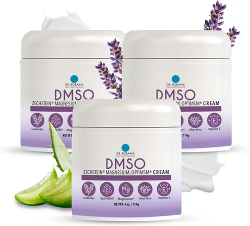 Vista 10 de Dr. Robaina Crema DMSO de lavanda - 99.9% DMSO puro grado farmacéutico Fórmula con magnesio Zechstein, árnica, aloe vera, vitamina E - 4 onzas