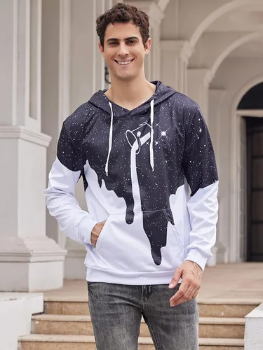 Vista 4 de Goodstoworld Sudadera con capucha unisex con estampado 3D y bolsillos para hombre y mujer